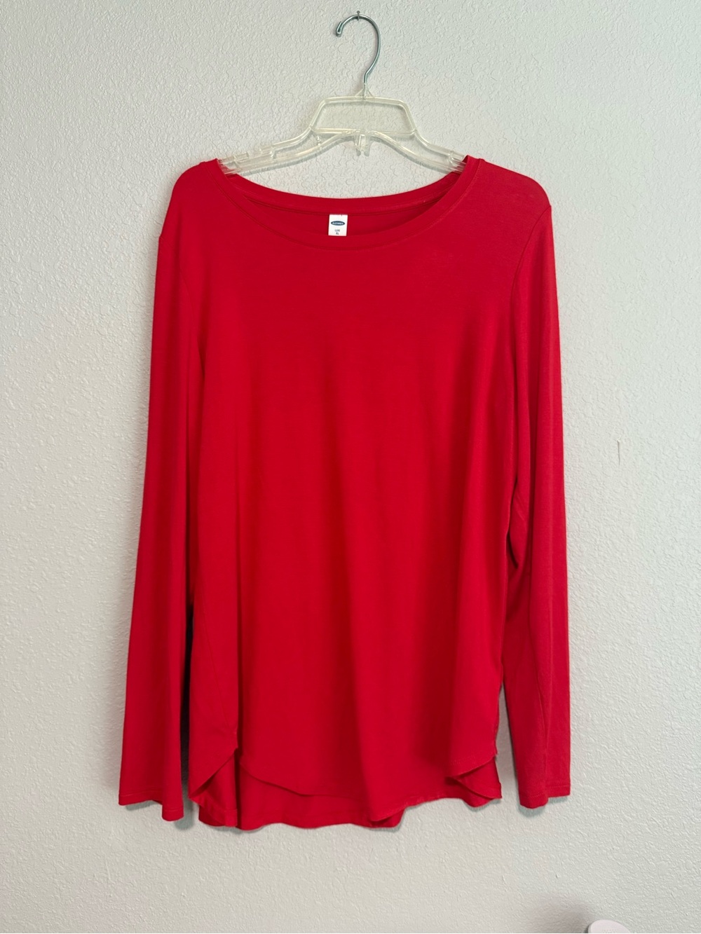 Old Navy Red Long Sleeve Crewneck Top